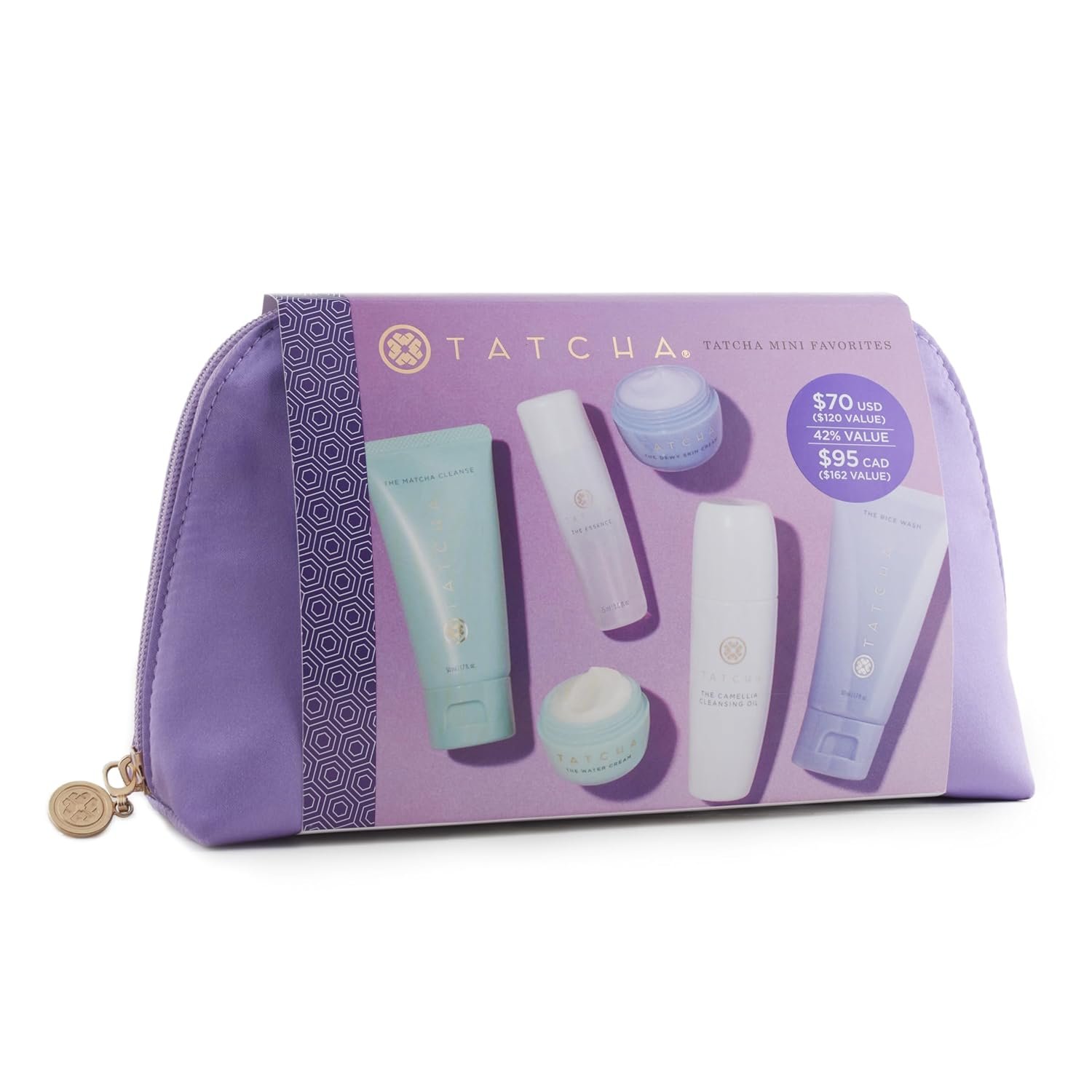 TATCHA Mini Favorites Set | Travel Sized Bestselling Cleansers, Essence, and Moisturizers | 0 Value